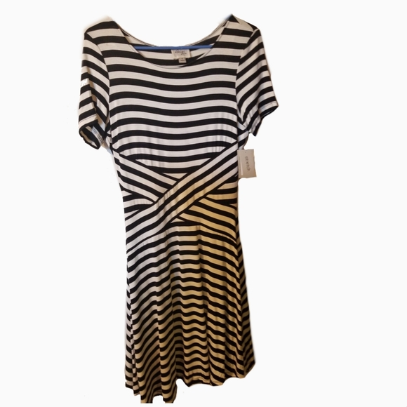 Beige by eci Dresses & Skirts - Beige by eci Black white strip nwt Dress stretch